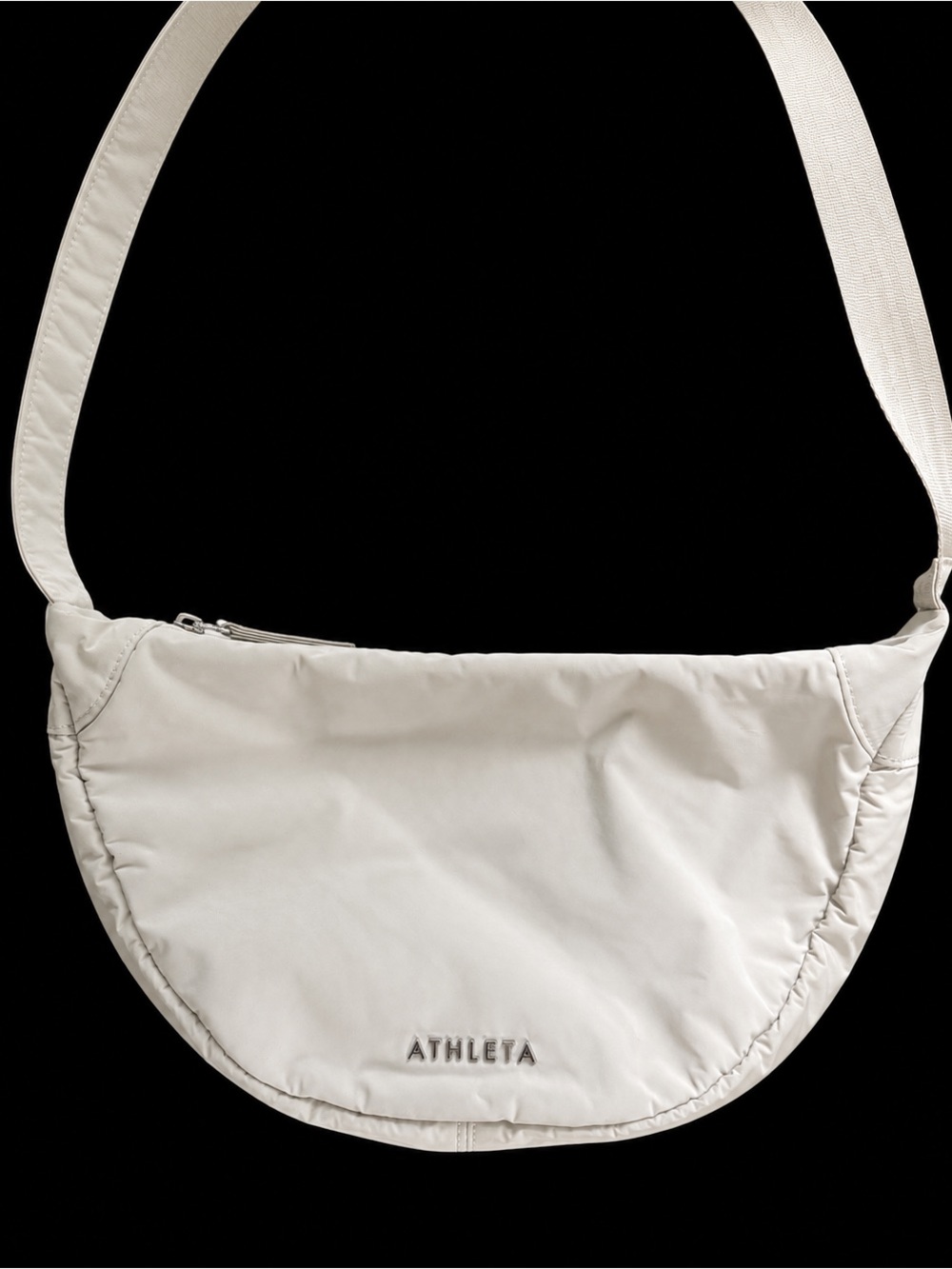 Athleta Off-White Crescent Shoulder Bag